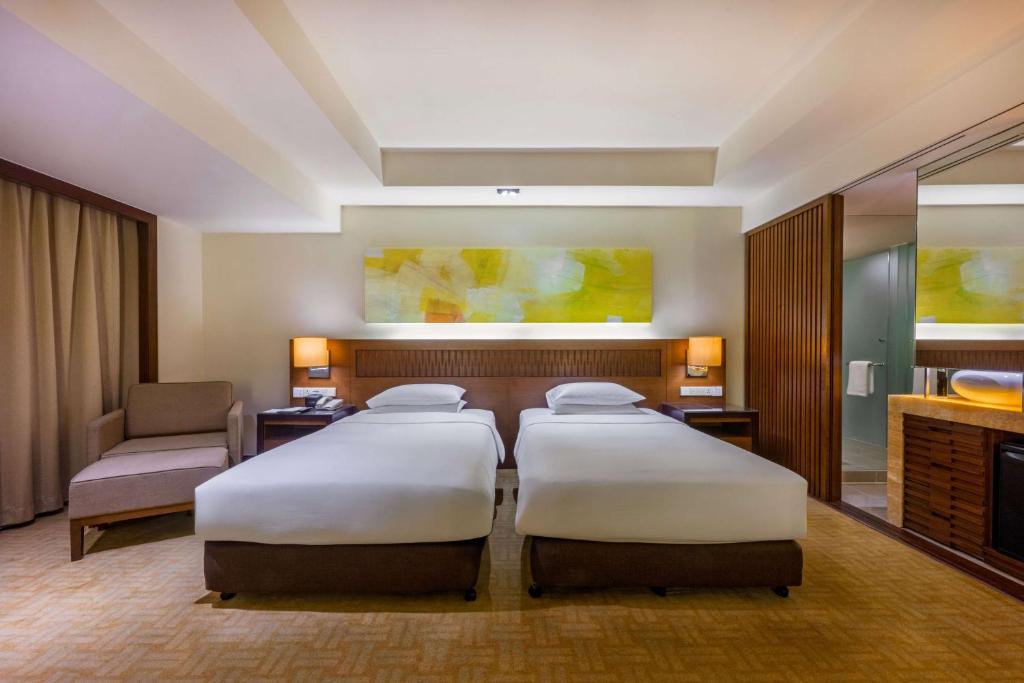 Katil atau katil-katil dalam bilik di Hyatt Regency Kinabalu