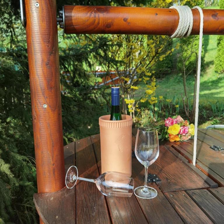 Nápoje v ubytování Privatzimmer am Weinbrunnen