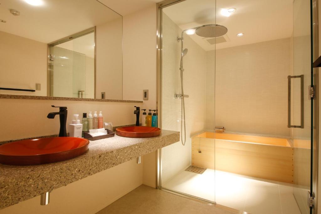 Koupelna v ubytování Hotel Honnoji