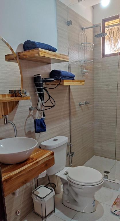 Koupelna v ubytování Cabaña de Elsa