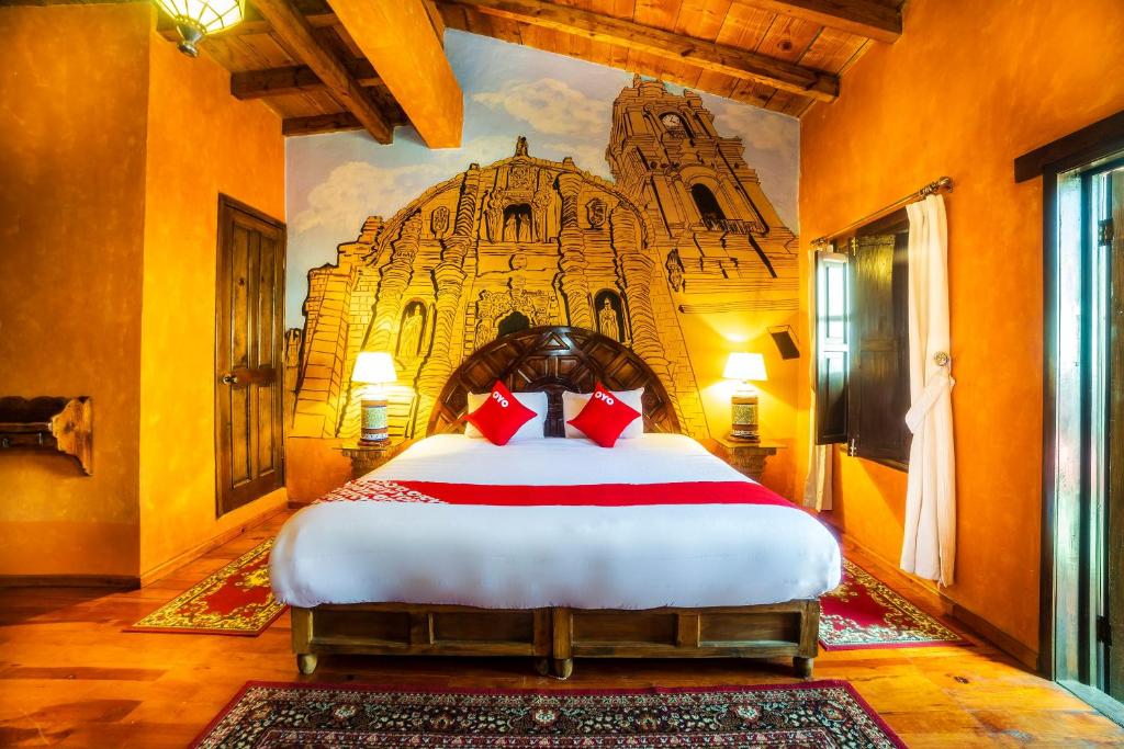 Postel nebo postele na pokoji v ubytování OYO Hotel El Mineral, Tlalpujahua