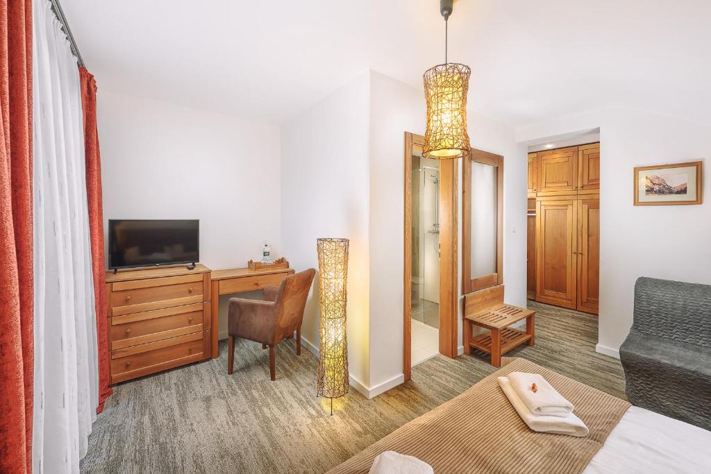 TV a/nebo společenská místnost v ubytování Hotel Mikulášska Chata