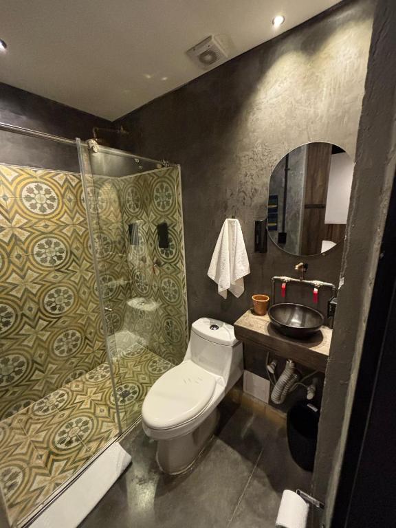 Koupelna v ubytování Hotel Quinta Bolivar