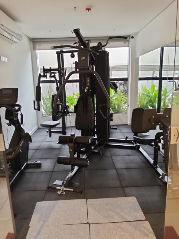Fitness centrum a/nebo fitness zařízení v ubytování Edificio Emperador