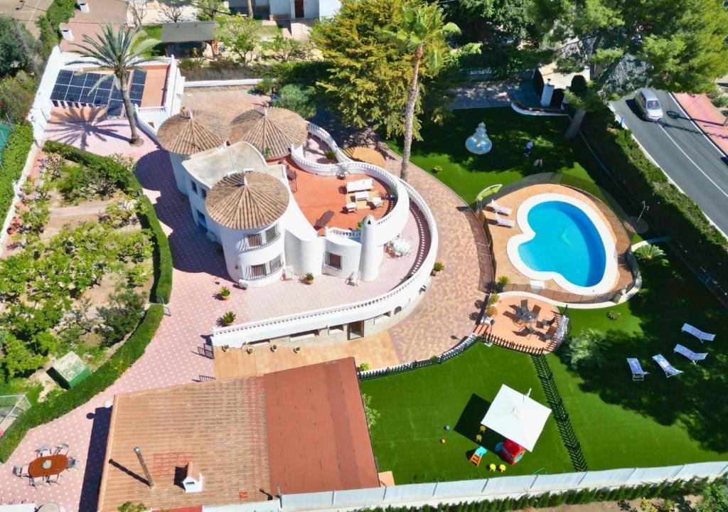 an aerial view of a resort with a swimming pool at Villa Maréa Private Luxury Villa in Santa Faz