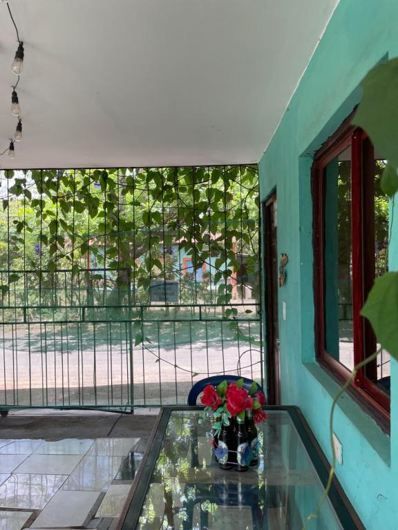 Rõdu või terrass majutusasutuses Hostal Isla Natal