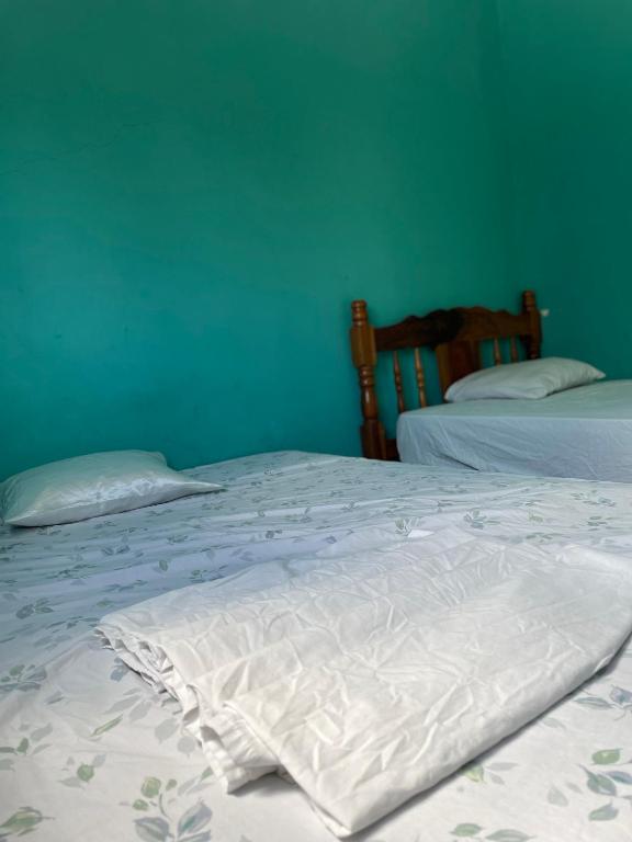 Voodi või voodid majutusasutuse Hostal Isla Natal toas