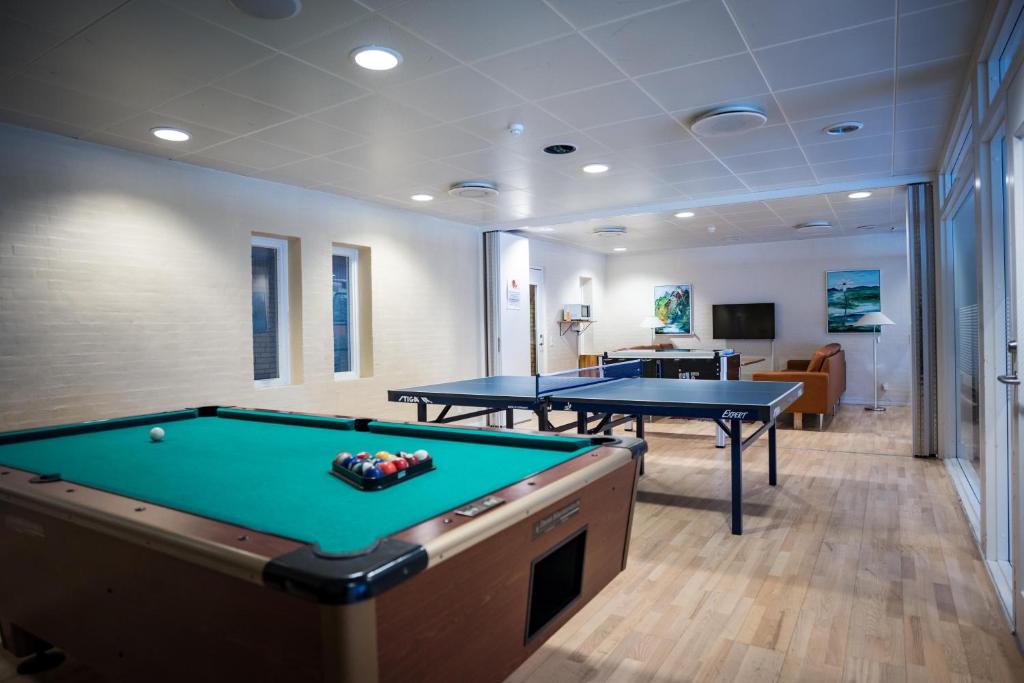 Biliár nebo kulečník v ubytování Hotel Marina