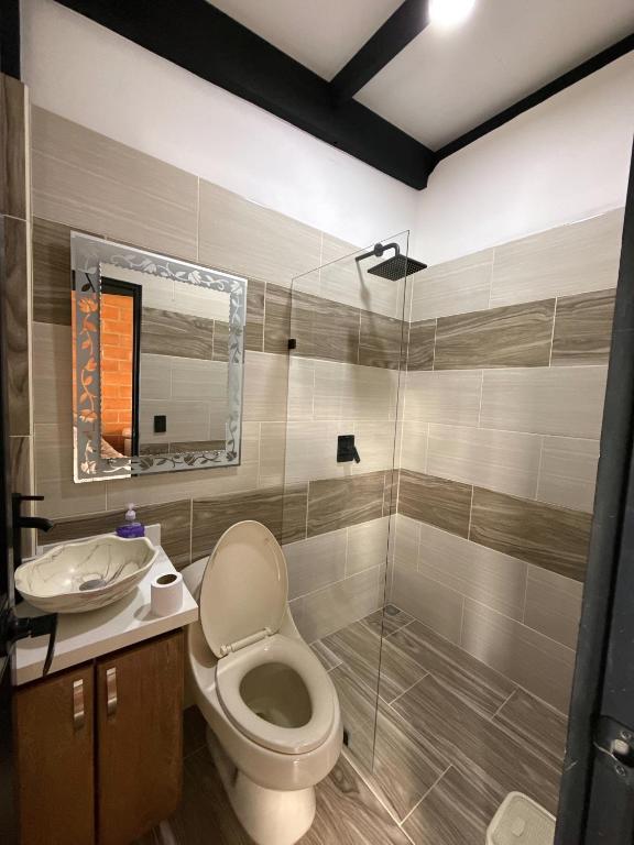 Koupelna v ubytování Suites del Lago
