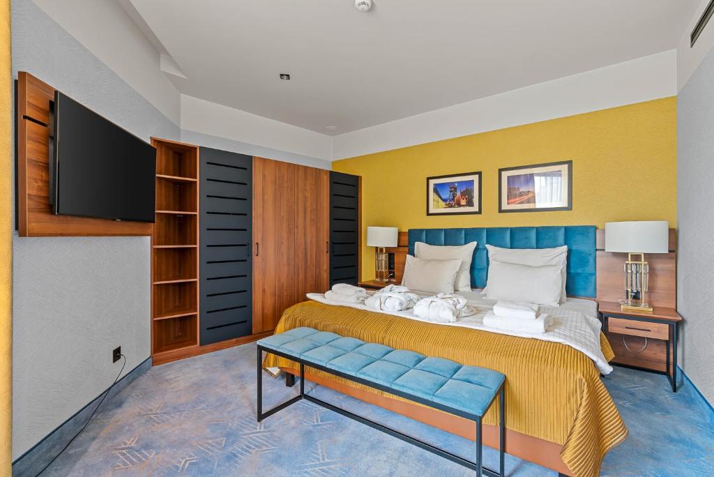 Posteľ alebo postele v izbe v ubytovaní Hotel Diament Plaza Katowice