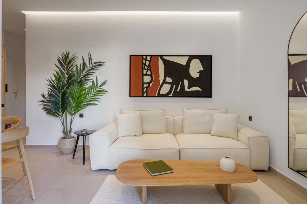 Χώρος καθιστικού στο Acropolis Loom Suite