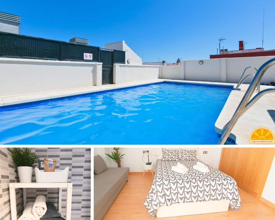 basen na dachu domu w obiekcie Precioso Estudio con Piscina w Maladze