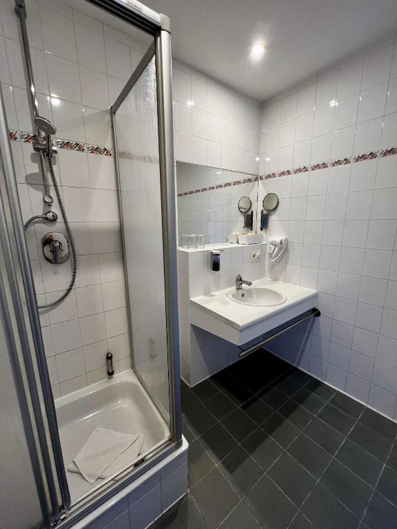 Koupelna v ubytování Pension Töpferhof