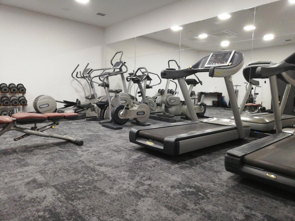 Posilňovňa alebo fitness centrum v ubytovaní Hotel Szara Willa