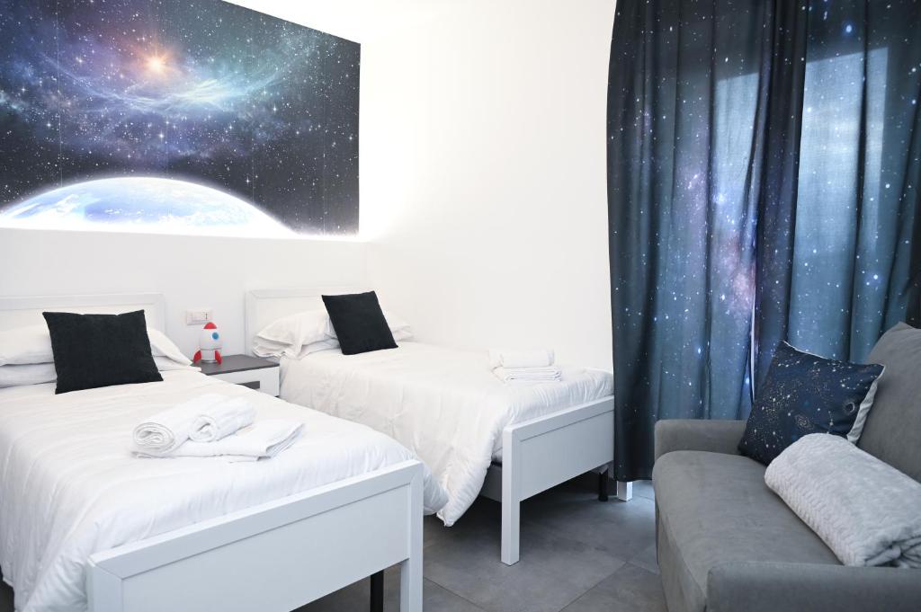 Postel nebo postele na pokoji v ubytování Karlin's house Anzi - albergo diffuso