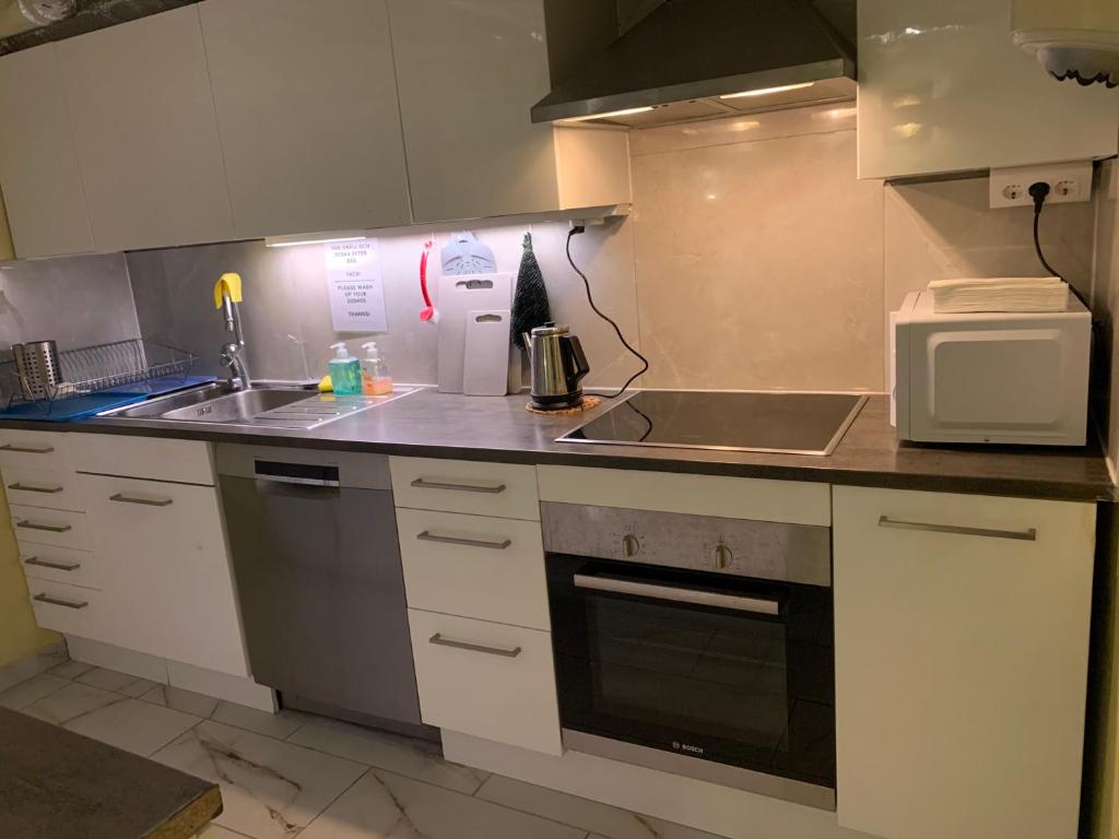 Kuchyň nebo kuchyňský kout v ubytování Svea Hostel