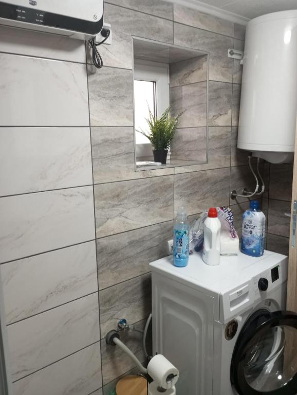 Koupelna v ubytování Dora Apartman