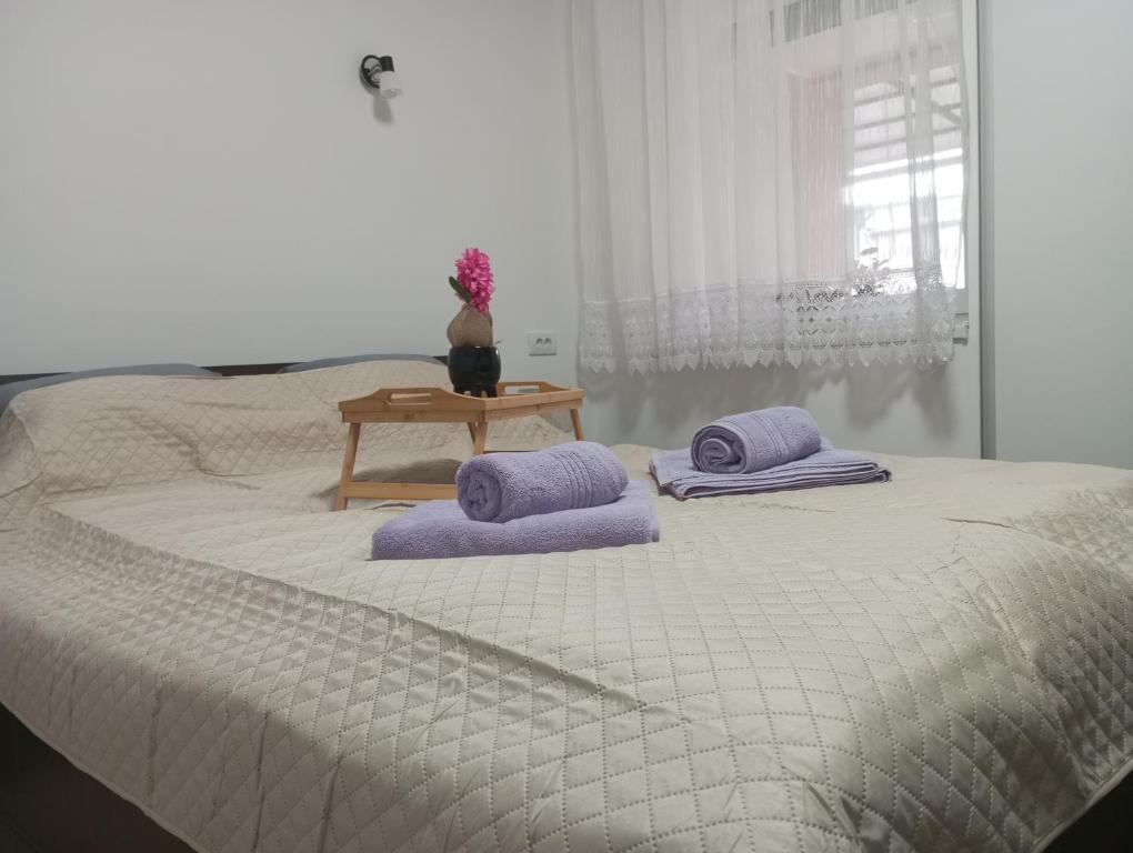 Postel nebo postele na pokoji v ubytování Dora Apartman