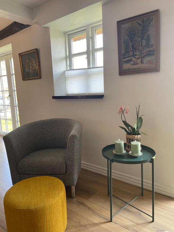 Posezení v ubytování Baekgaarden 3 rooms Apartment - old farm house
