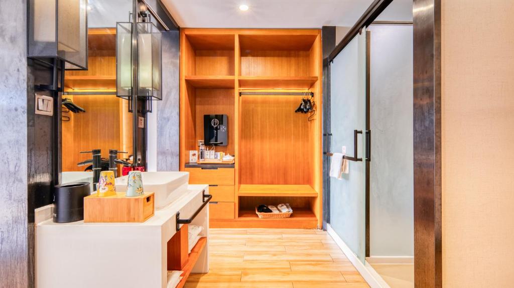 Kuchyň nebo kuchyňský kout v ubytování Gongxili - Chujian Hotel