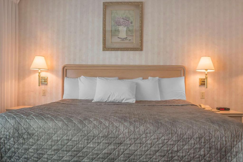 Postel nebo postele na pokoji v ubytování Rodeway Inn Fallsview
