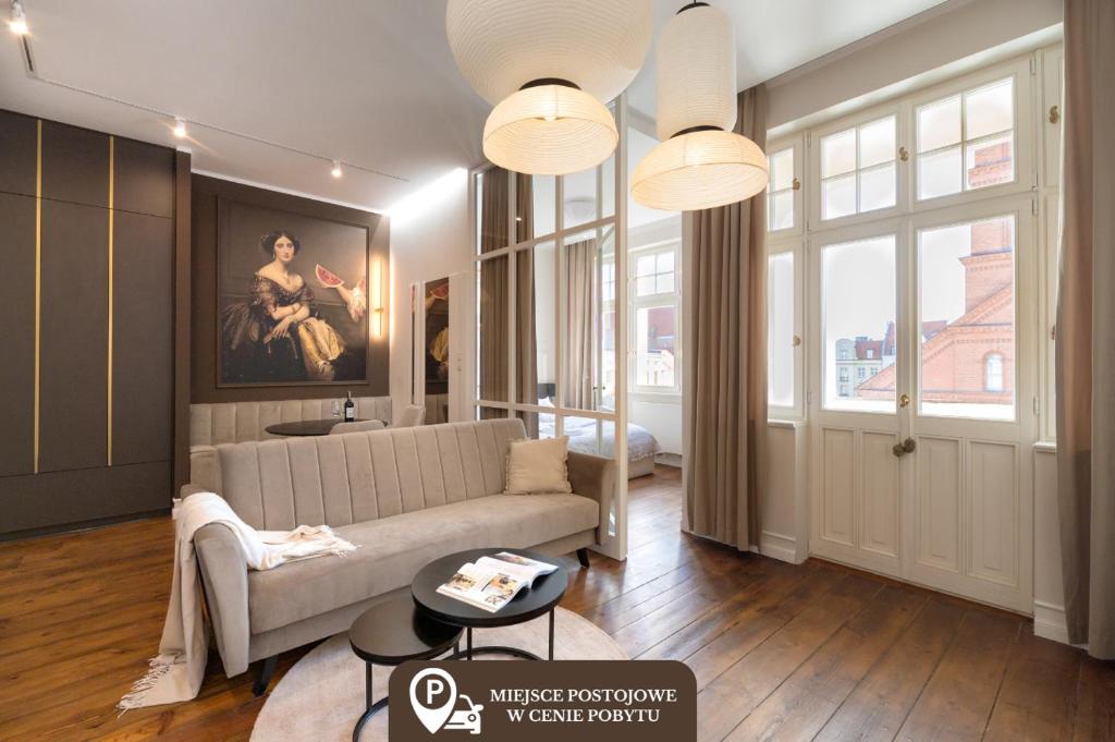 Χώρος καθιστικού στο Merchants - Apartamenty Kupieckie with free parking