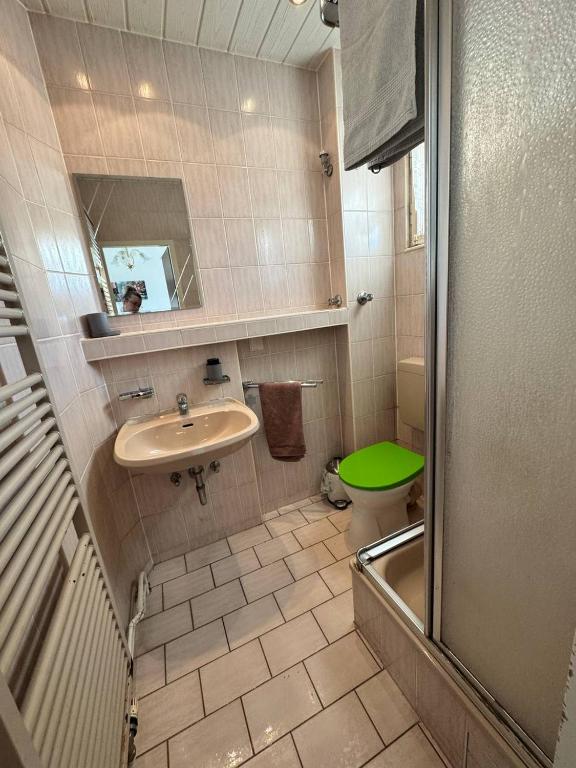 Koupelna v ubytování Landhotel Waldschänke