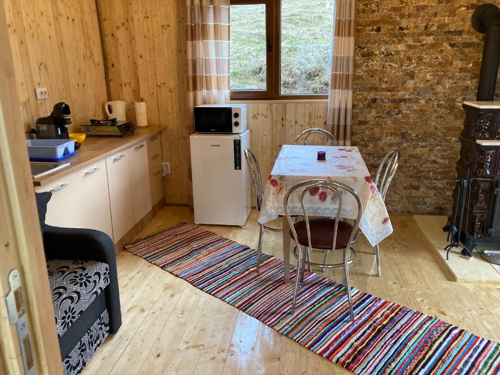 Kuchyň nebo kuchyňský kout v ubytování Cabana doi mesteceni