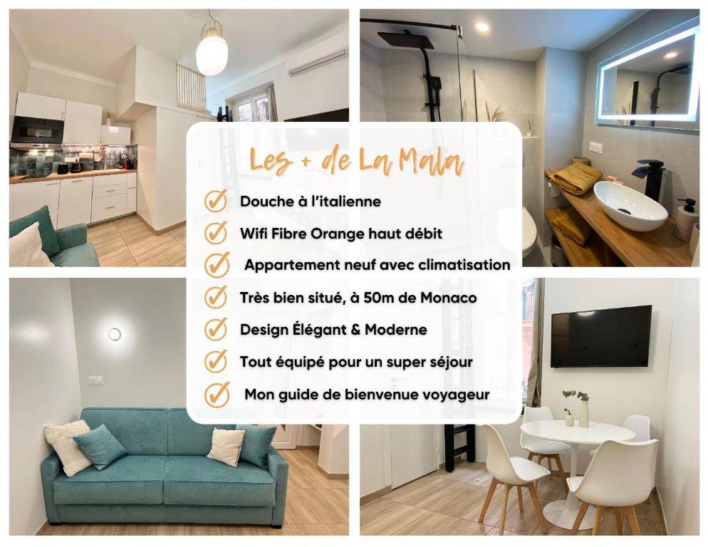TV a/nebo společenská místnost v ubytování Appartements neuf - Frontière de Monaco - clim - WIFI