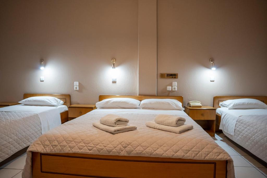 Postel nebo postele na pokoji v ubytování Pineas
