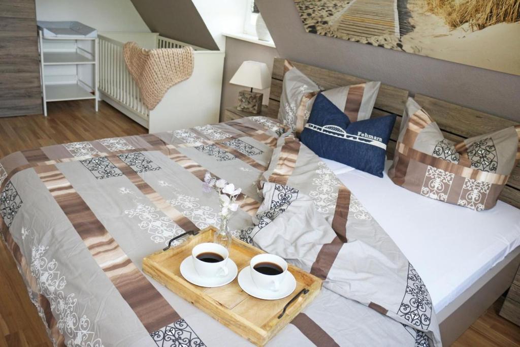 Postel nebo postele na pokoji v ubytování Inselidylle Villa Bullerbü