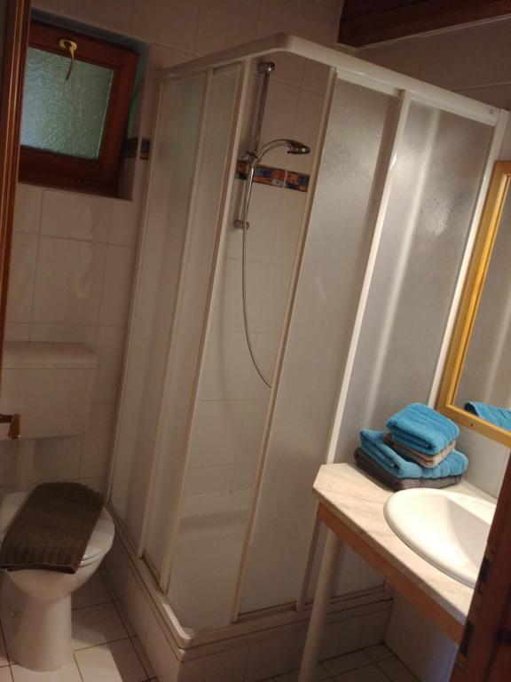 Kúpeľňa v ubytovaní Zöld sziget Apartmanház