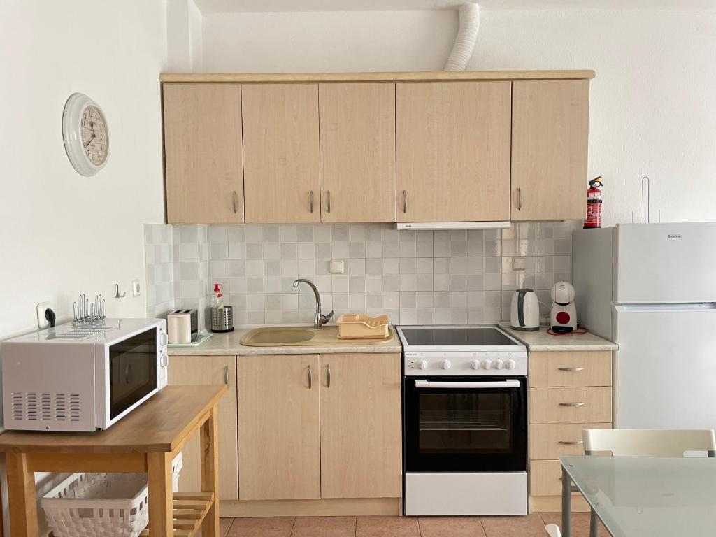 Kuchyň nebo kuchyňský kout v ubytování Sea View Apartments 2