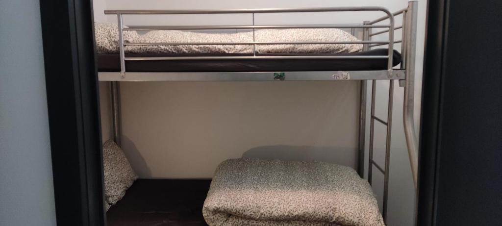 Een stapelbed of stapelbedden in een kamer bij Vakantiebungalow BERK 1 