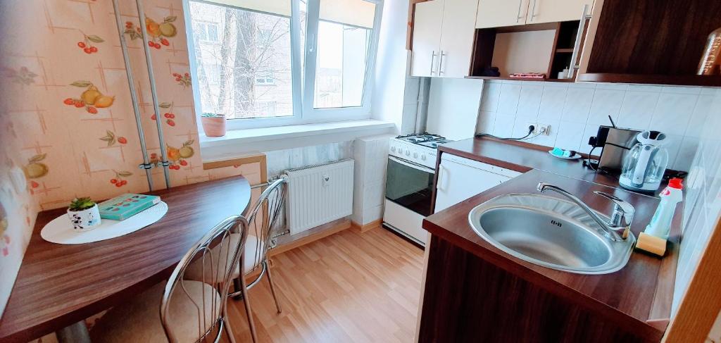 Kuchyň nebo kuchyňský kout v ubytování SUN CITY Varpo Apartment
