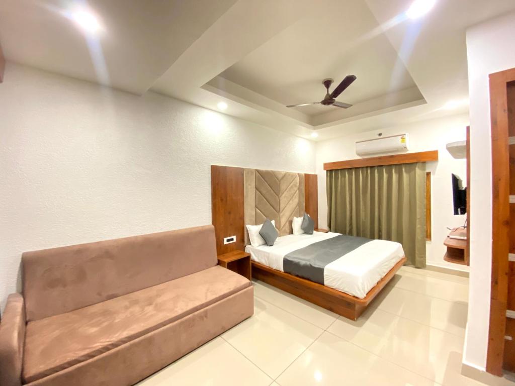 Postelja oz. postelje v sobi nastanitve Sonu Guesthouse & Hostel, Rishikesh