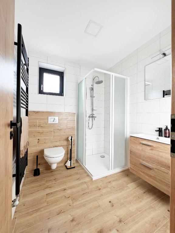 Koupelna v ubytování Apartmány Pod Javorem Nová Bystřice