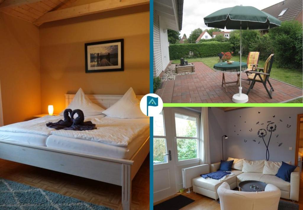 Postel nebo postele na pokoji v ubytování Ferienwohnung Anna