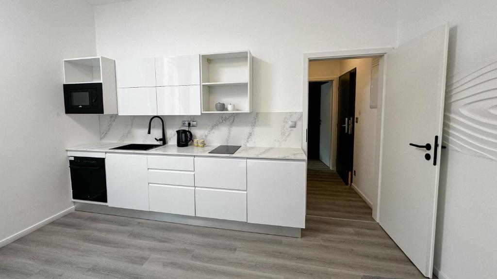 Kuchyň nebo kuchyňský kout v ubytování Villa Leopold - apartmánový dům