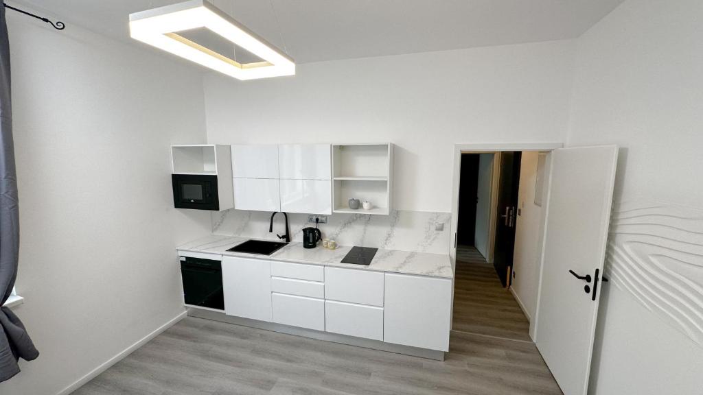 Kuchyň nebo kuchyňský kout v ubytování Villa Leopold - apartmánový dům