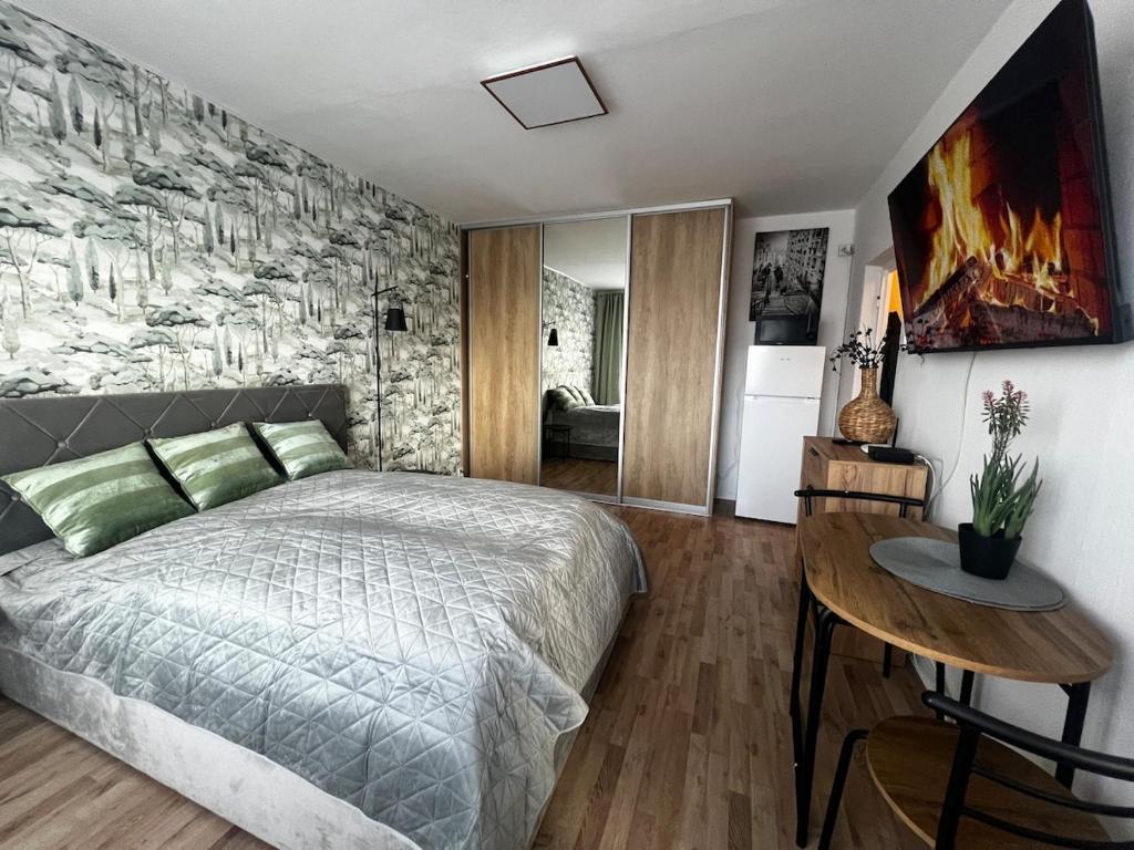 Postel nebo postele na pokoji v ubytování Apartmán MEDIK
