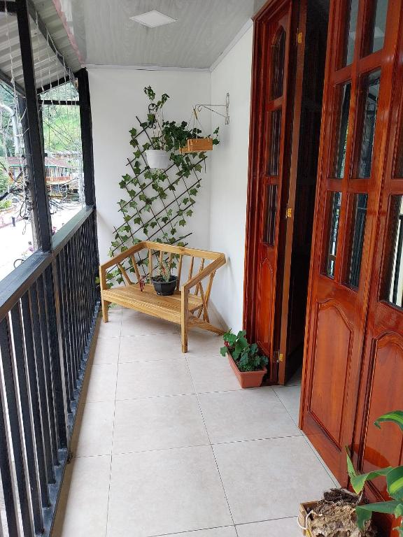 Balkón nebo terasa v ubytování La Casa de Doña Gilma en Pijao