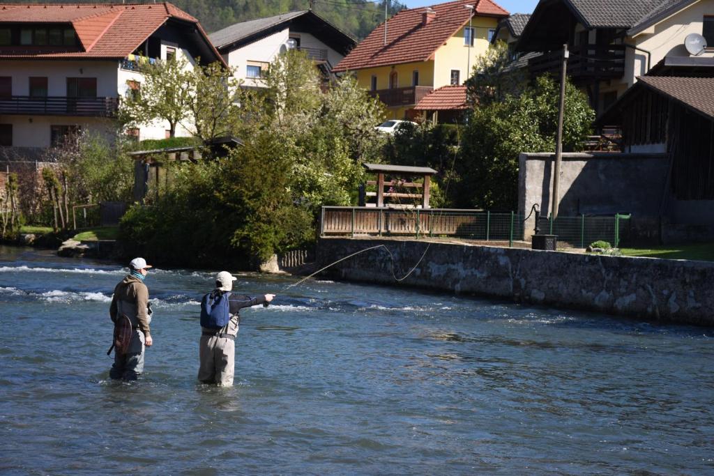 Výhled na řeku, která protéká v blízkosti apartmánu