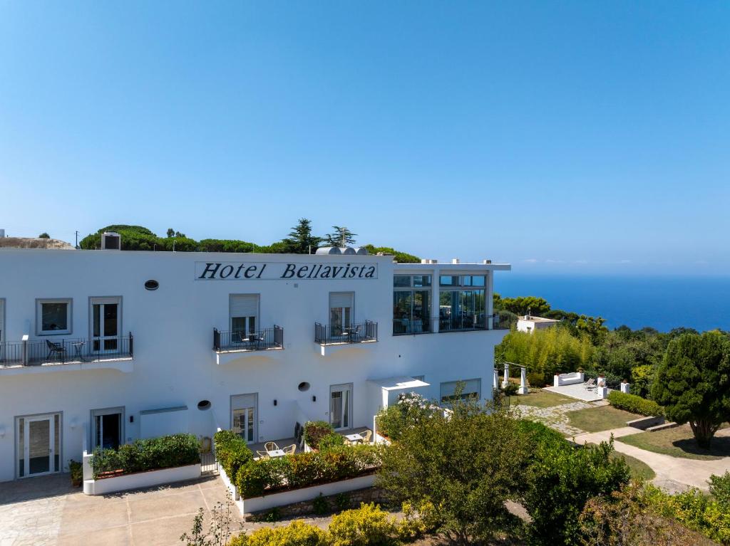 a hotel bellerive with the ocean in the background at Hotel Bellavista in Anacapri