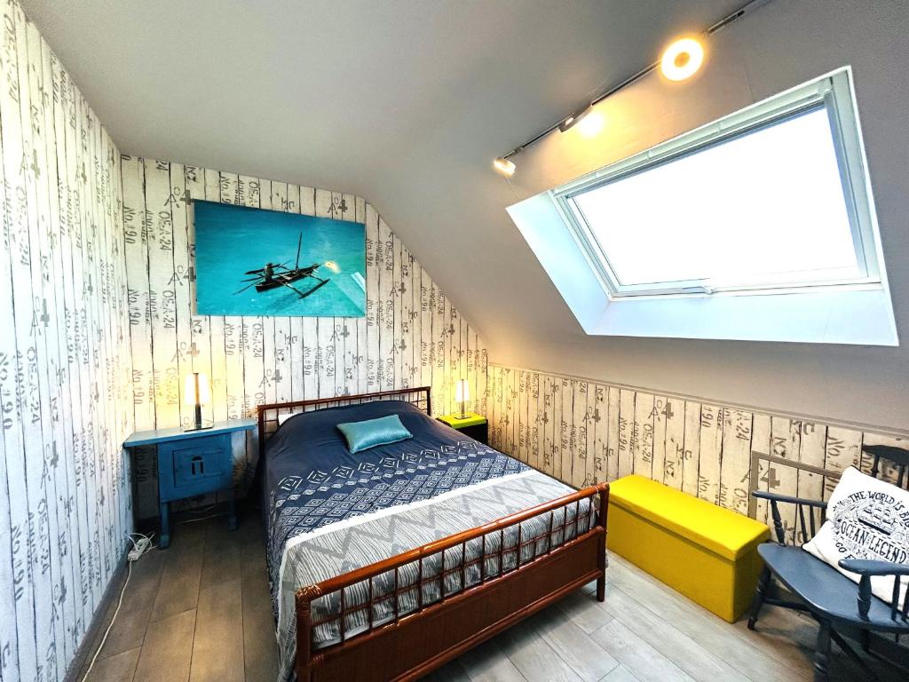 Posteľ alebo postele v izbe v ubytovaní Maison 5 pièces 8 personnes - Vue mer - LOEVA