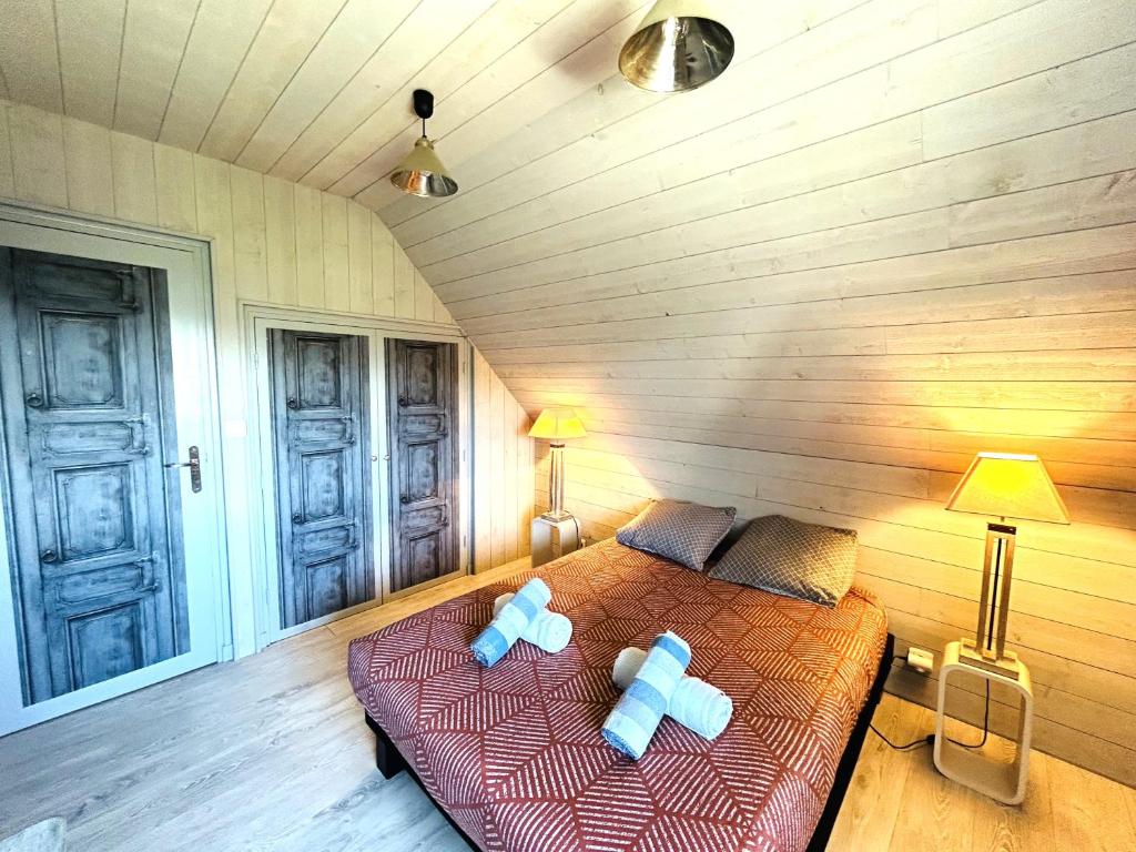Posteľ alebo postele v izbe v ubytovaní Maison 5 pièces 8 personnes - Vue mer - LOEVA