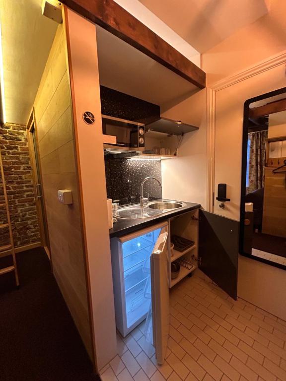 Kuchyň nebo kuchyňský kout v ubytování Hotel 22