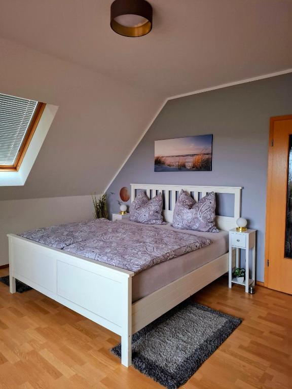 Ferienwohnung Seeblickにあるベッド