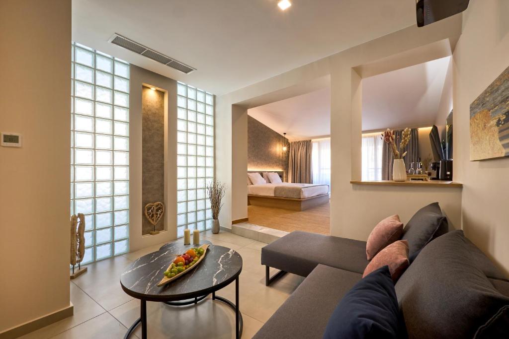 Posezení v ubytování Athens City Suites