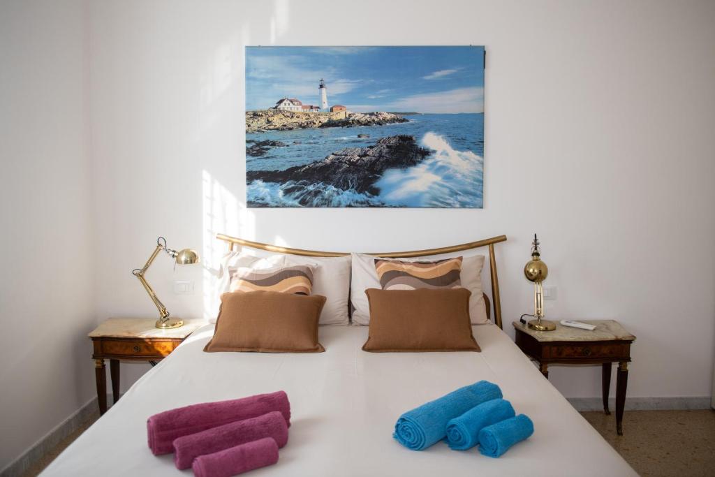 Katil atau katil-katil dalam bilik di Varazze Sea House